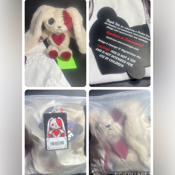LAST DAY! BNIB GENUINE PLUSHIE DREADFUL LOVE RABBIT AND MATCHING TOTE - Picture 15 of 16